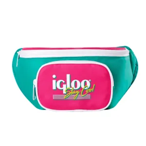 00065477-Igloo-Retro Fanny Pack Cooler Bag - Dark Jade /Bold Magenta /Livewire Yellow