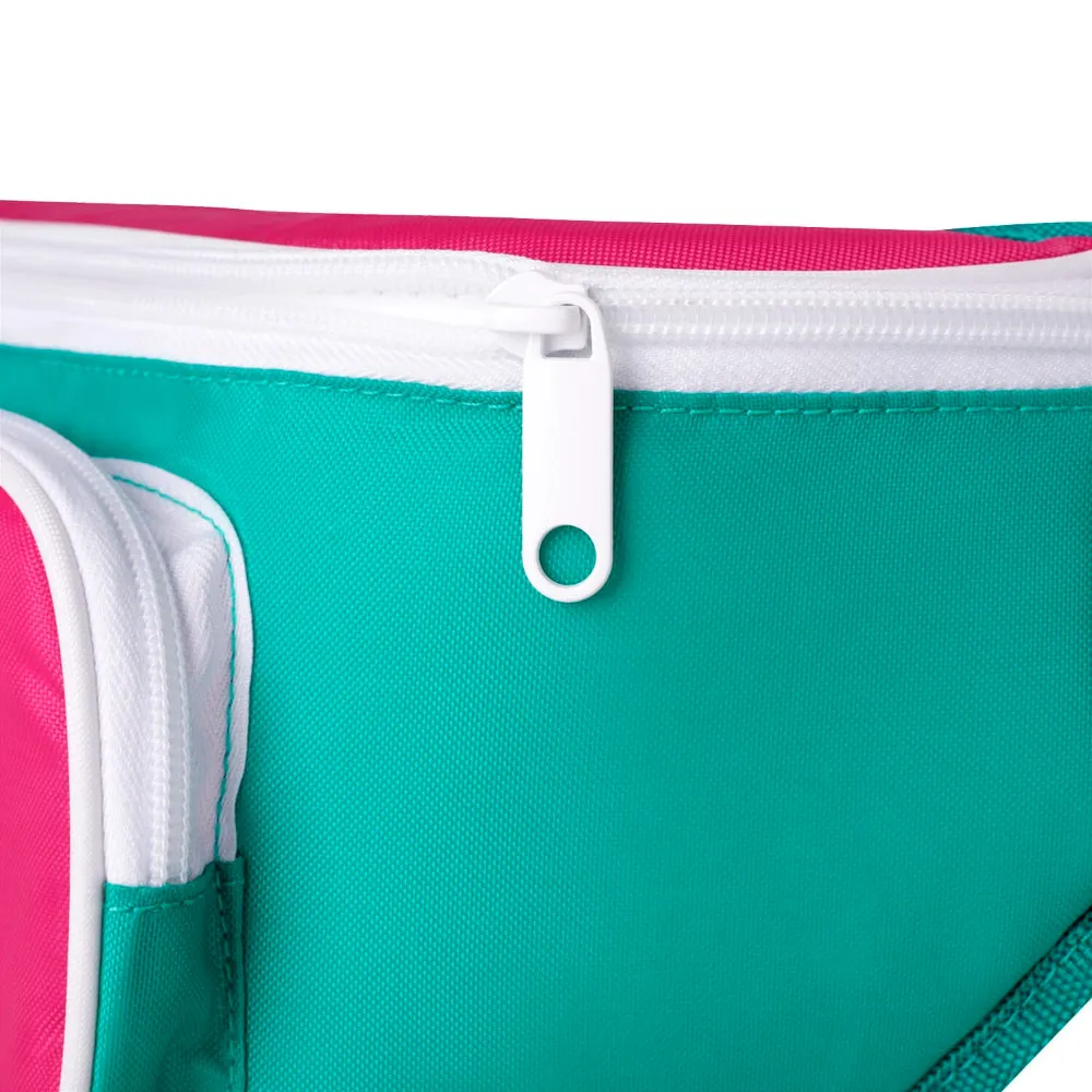 00065477-Igloo-Retro Fanny Pack Cooler Bag - Dark Jade /Bold Magenta /Livewire Yellow