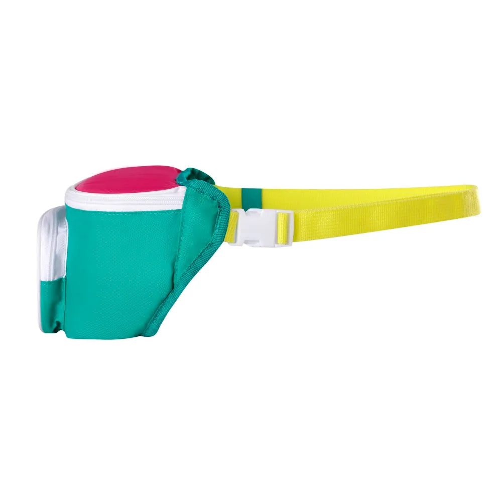 00065477-Igloo-Retro Fanny Pack Cooler Bag - Dark Jade /Bold Magenta /Livewire Yellow