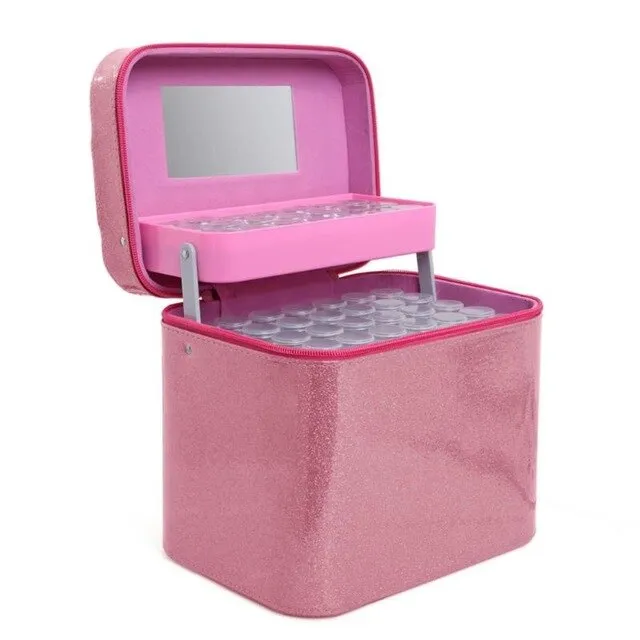 126 Bottles Hand-held Desktop Storage Box Makeup Organizer Jewelry Nail Polish Pen Container Manicure Tool Case Organizer