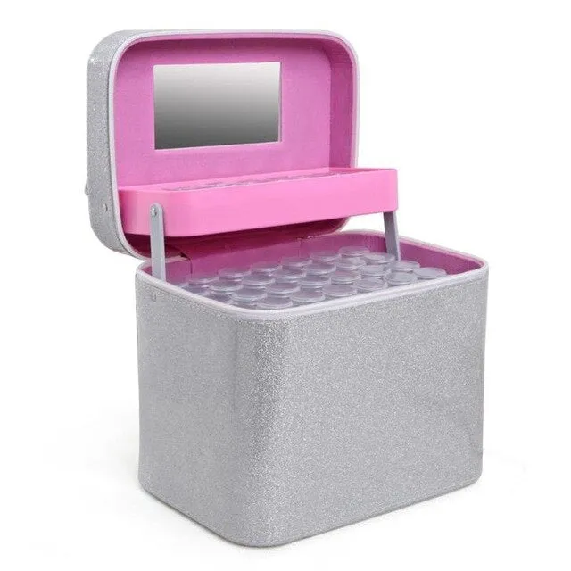 126 Bottles Hand-held Desktop Storage Box Makeup Organizer Jewelry Nail Polish Pen Container Manicure Tool Case Organizer