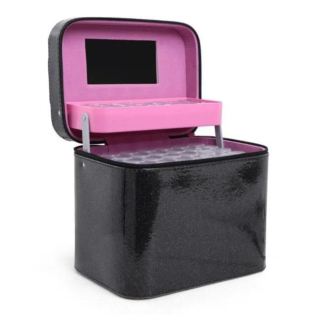 126 Bottles Hand-held Desktop Storage Box Makeup Organizer Jewelry Nail Polish Pen Container Manicure Tool Case Organizer