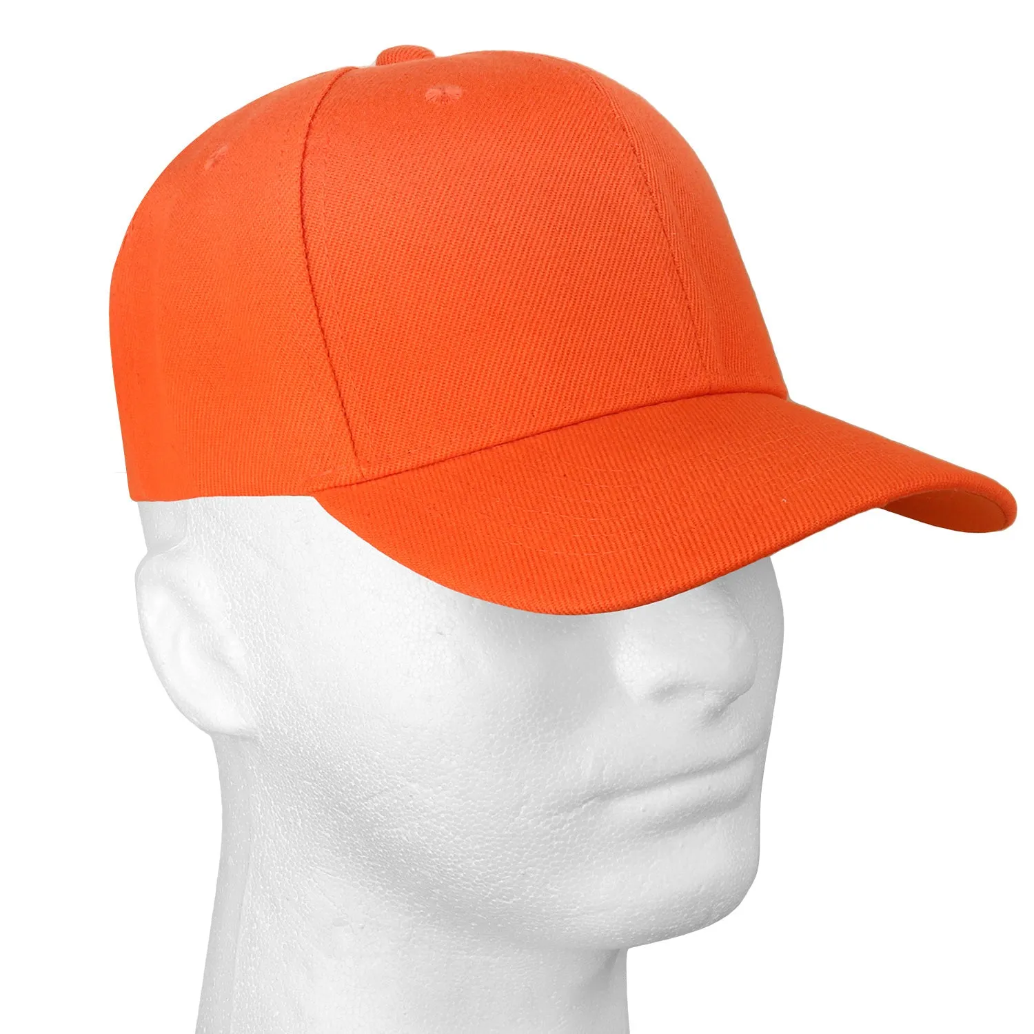 144-Pack Baseball Dad Cap Velcro Strap Adjustable Size - Orange