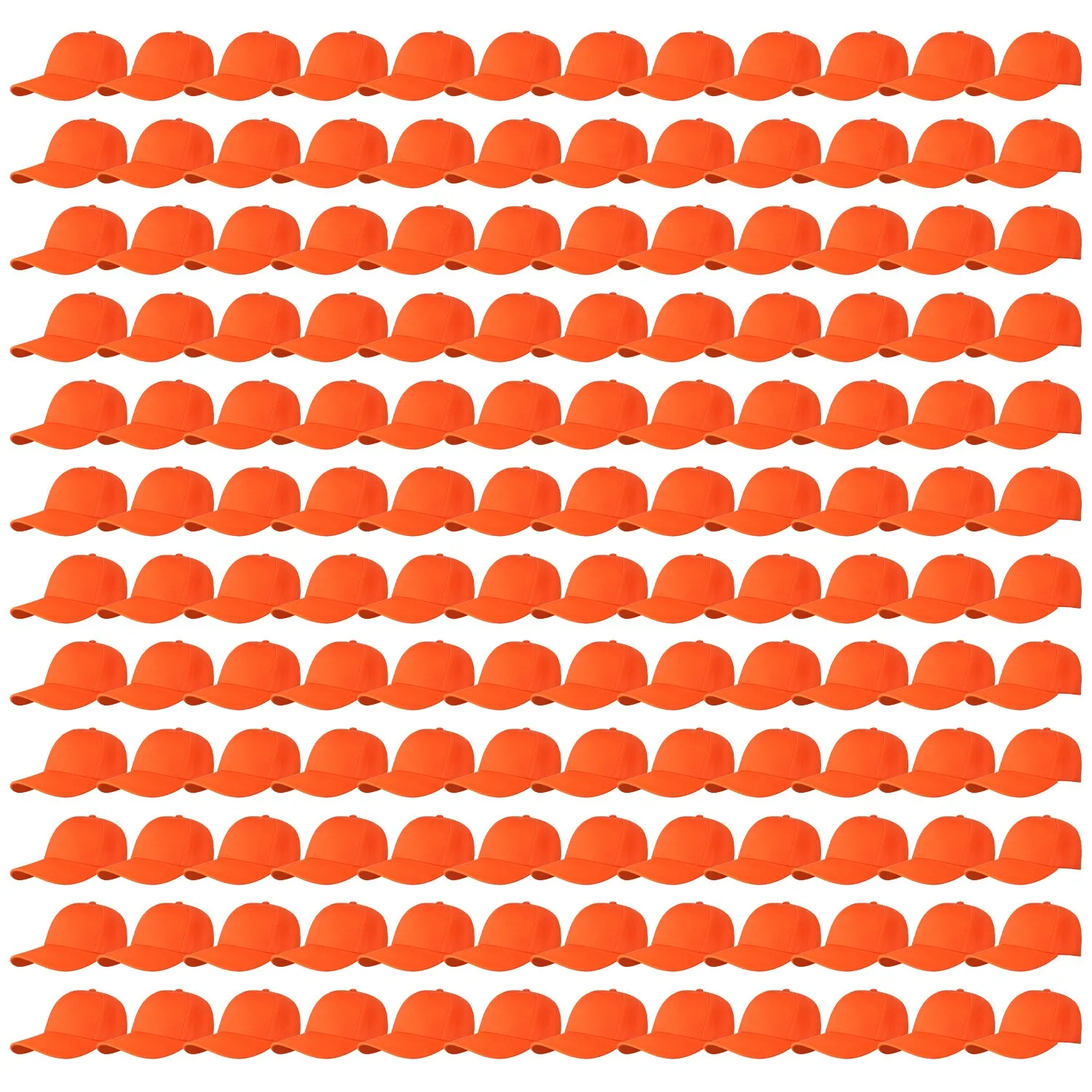 144-Pack Baseball Dad Cap Velcro Strap Adjustable Size - Orange