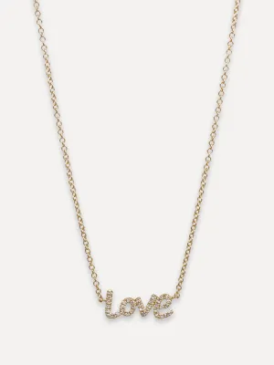 14K Diamond "Love" Necklace