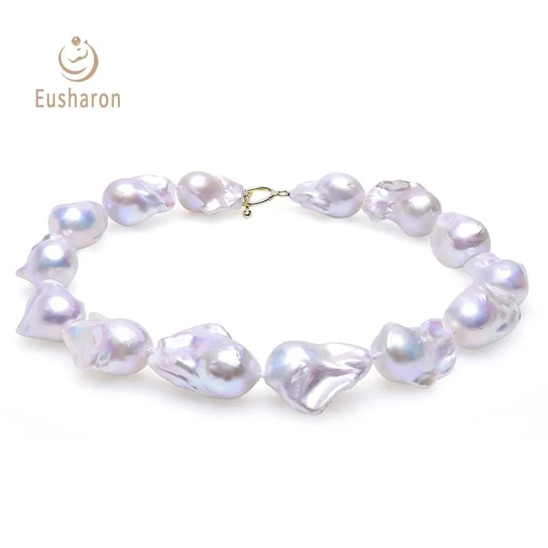 15-22mm Large Baroque White Edison Pearl Necklace