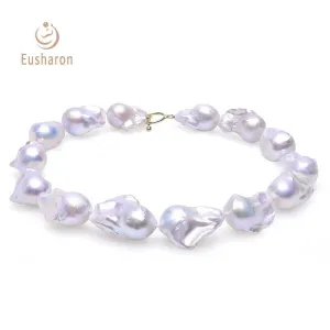 15-22mm Large Baroque White Edison Pearl Necklace