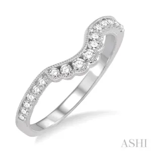 1/5 Ctw Round Cut Diamond Wedding Band in 14K White Gold