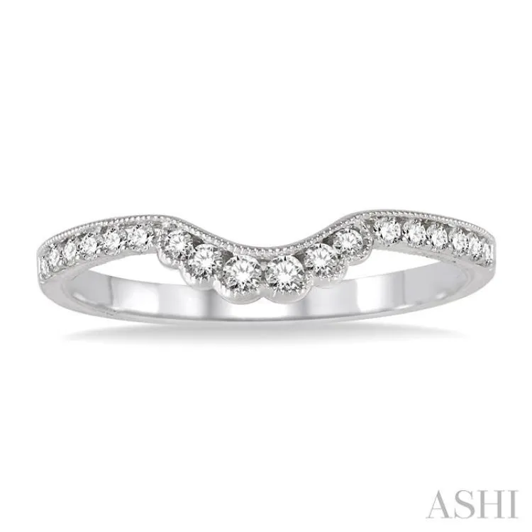 1/5 Ctw Round Cut Diamond Wedding Band in 14K White Gold