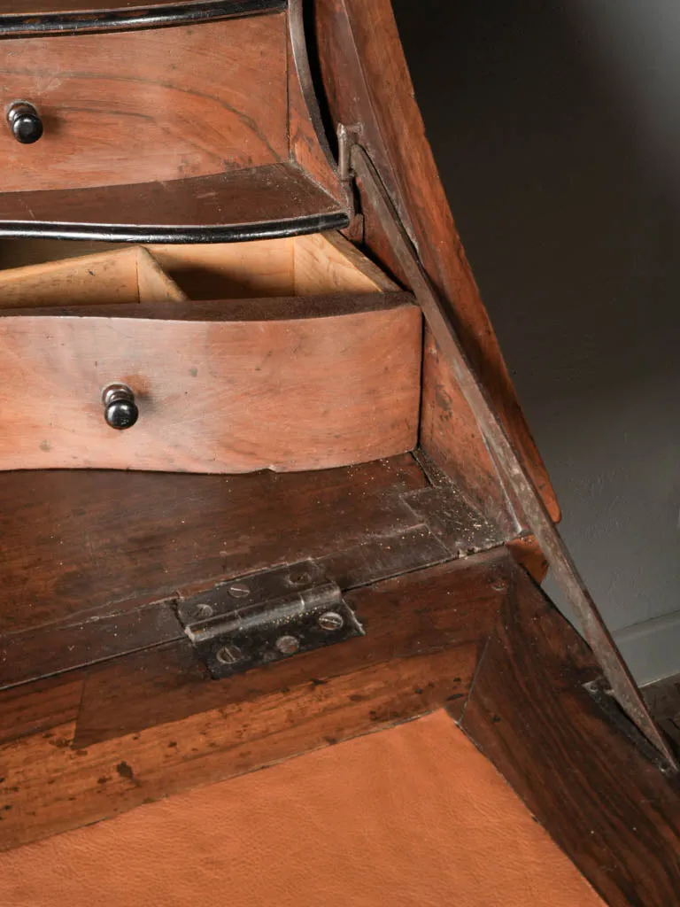 18th-Century French Walnut Secrétaire Vitrine in the Style of Hache, Grenoble 81½"