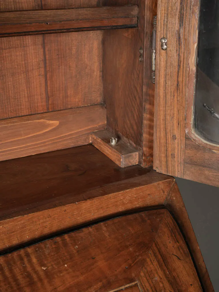 18th-Century French Walnut Secrétaire Vitrine in the Style of Hache, Grenoble 81½"