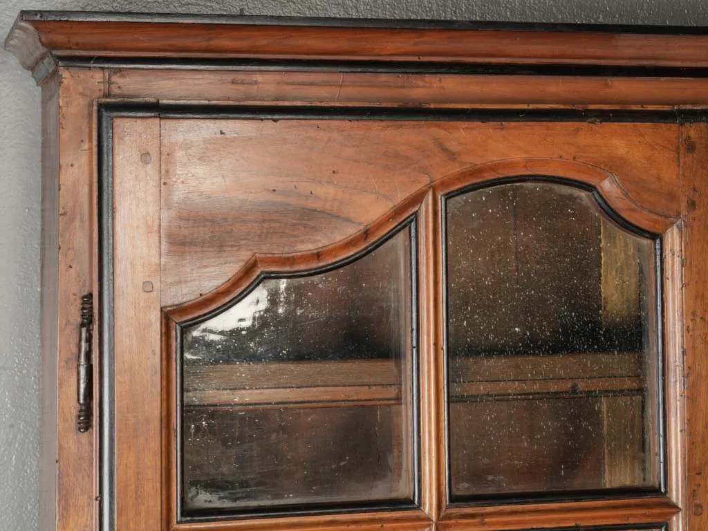 18th-Century French Walnut Secrétaire Vitrine in the Style of Hache, Grenoble 81½"