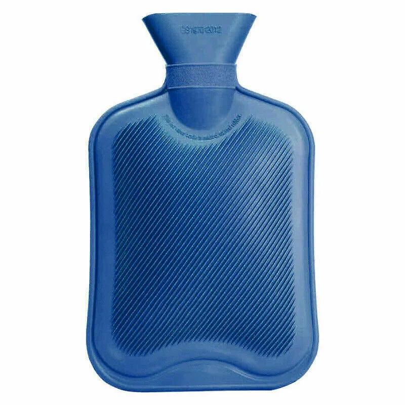 2000ML Hot Water Bottle Thick Rubber Bag Warmer Heat, Ast color 14"x7.25" (3 Pack)