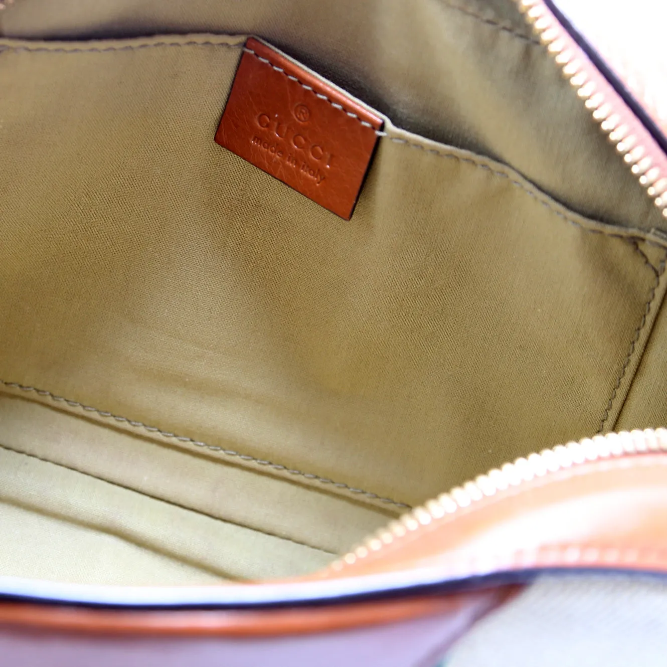 575073 Vintage Web Canvas Bag Brown