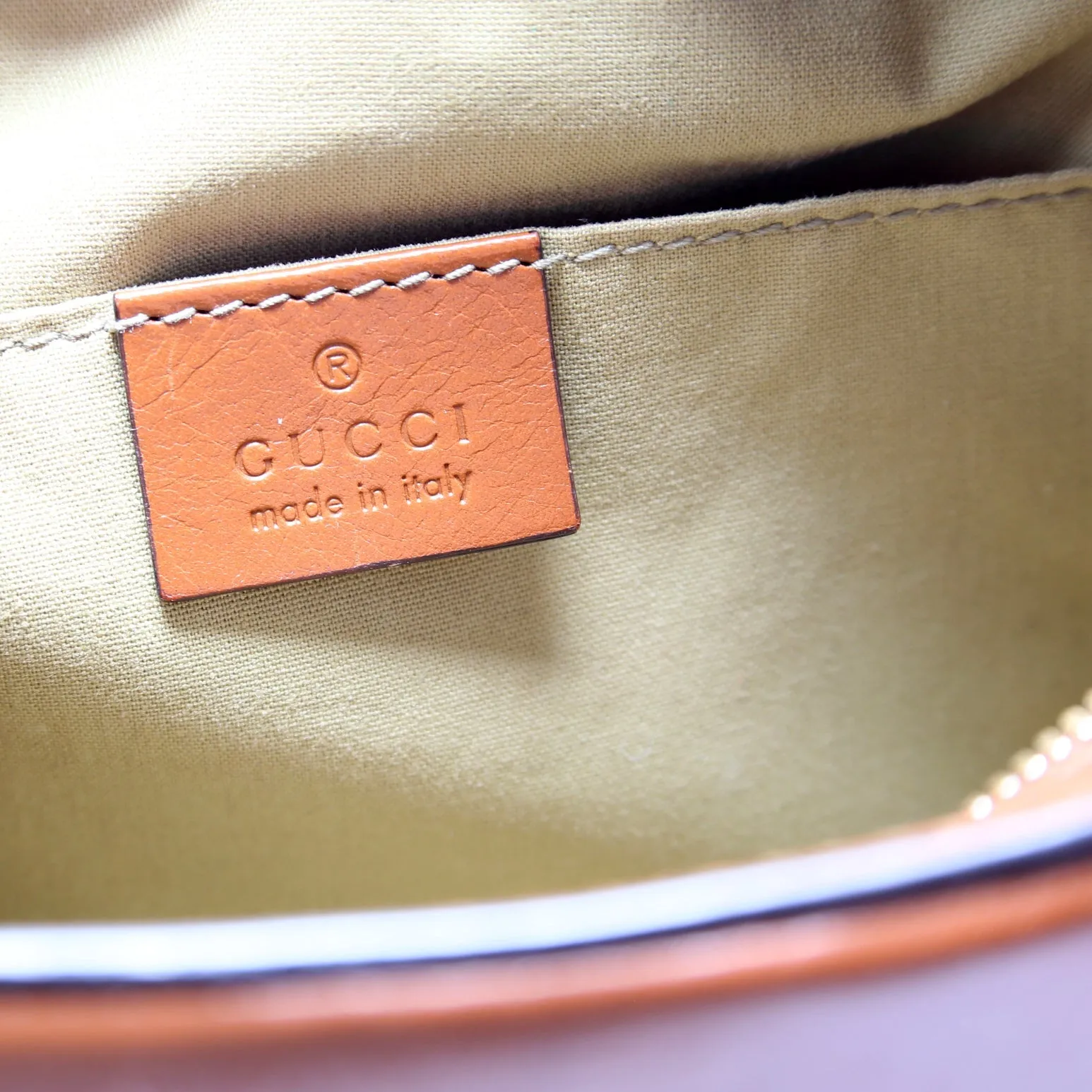 575073 Vintage Web Canvas Bag Brown