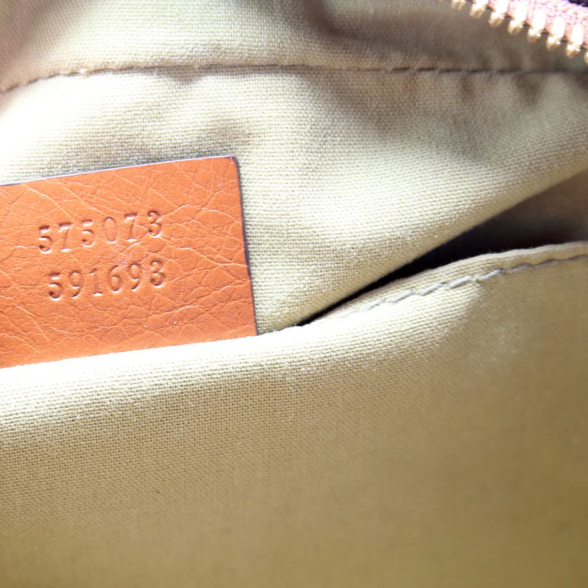 575073 Vintage Web Canvas Bag Brown