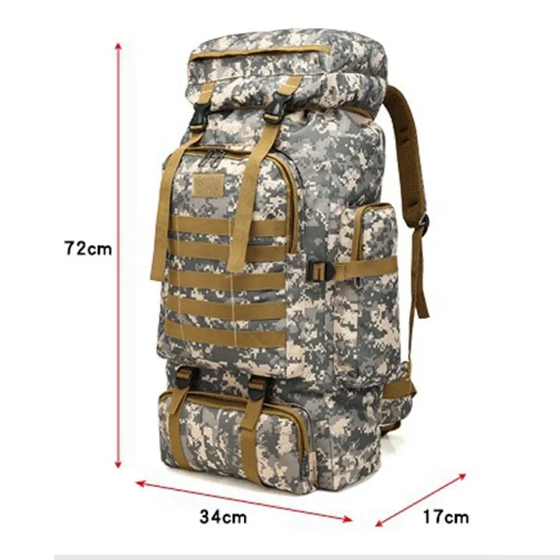 80L Waterproof Climbing Hiking Backpack Bag Camping Mountaineering Outdoor Sport Bag