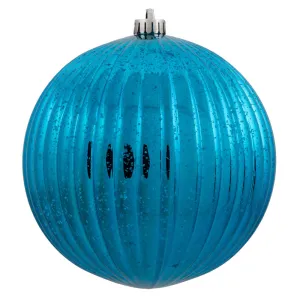 8" Turquoise Mercury Pumpkin Ball Shatterproof Christmas Ornament