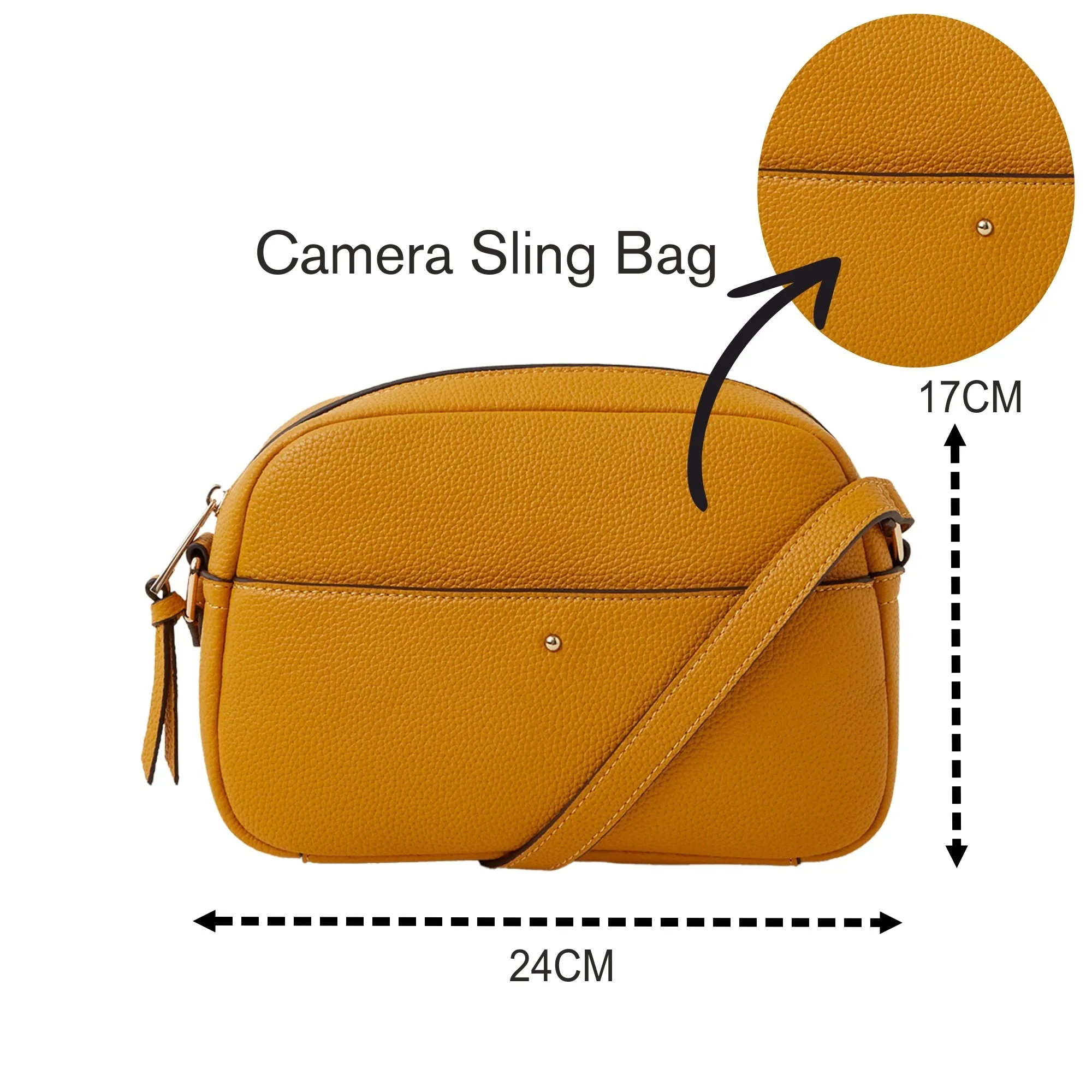 Accessorize London Women's Yellow Camera Sling Bag