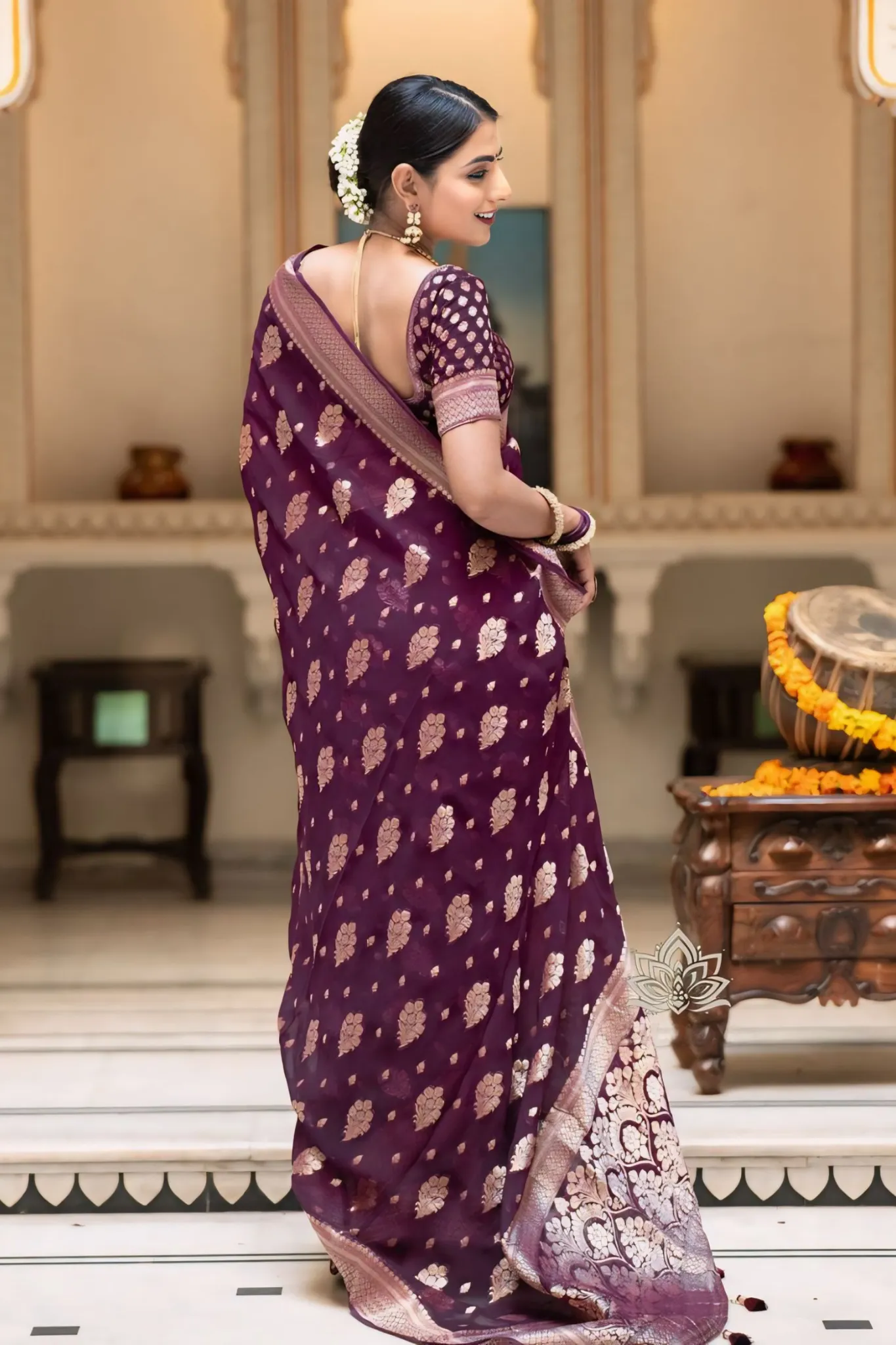 ALLIRING PERFECT WEAVED GEOGETTE KHADDI SAREE