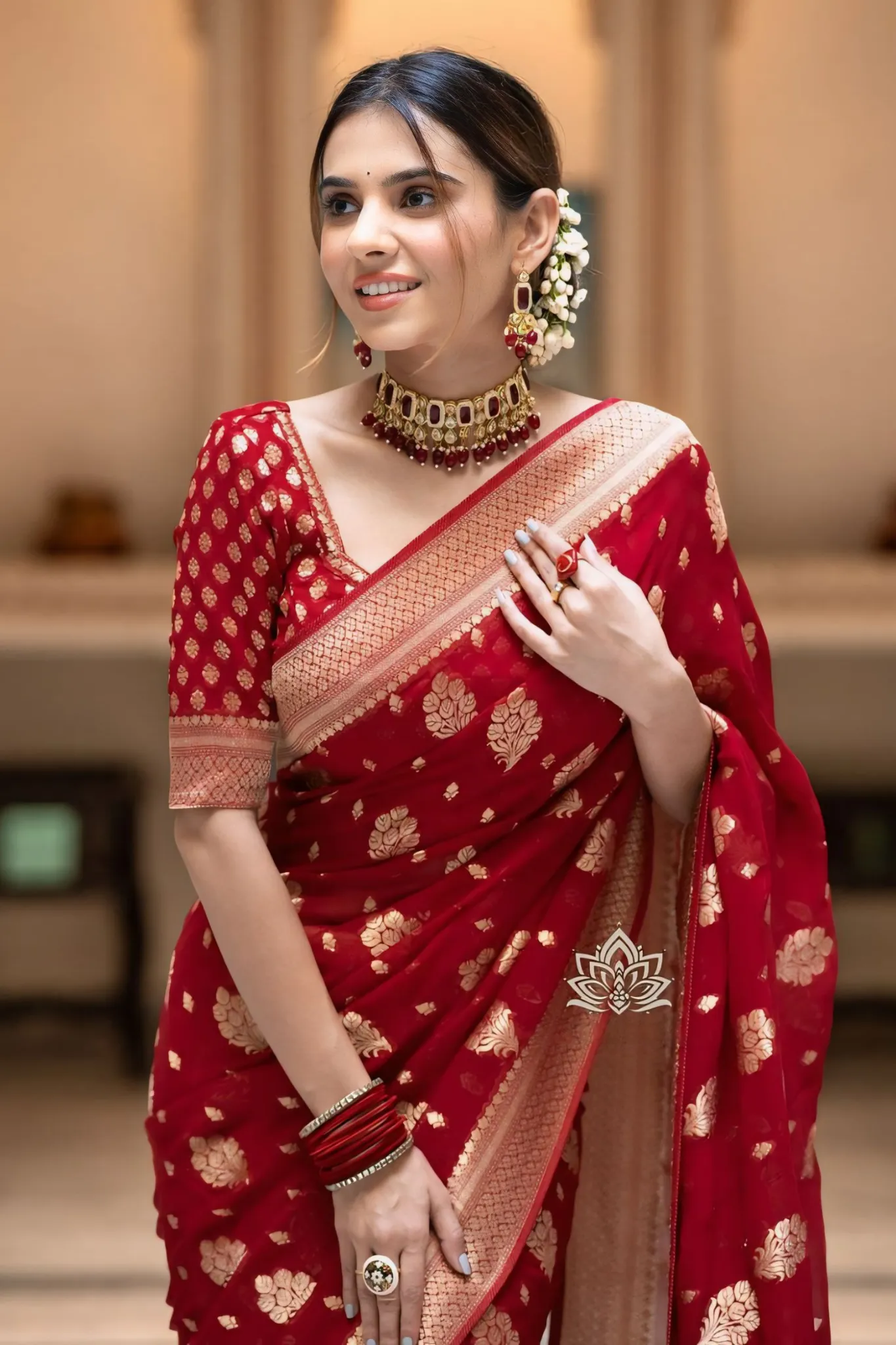 ALLIRING PERFECT WEAVED GEOGETTE KHADDI SAREE