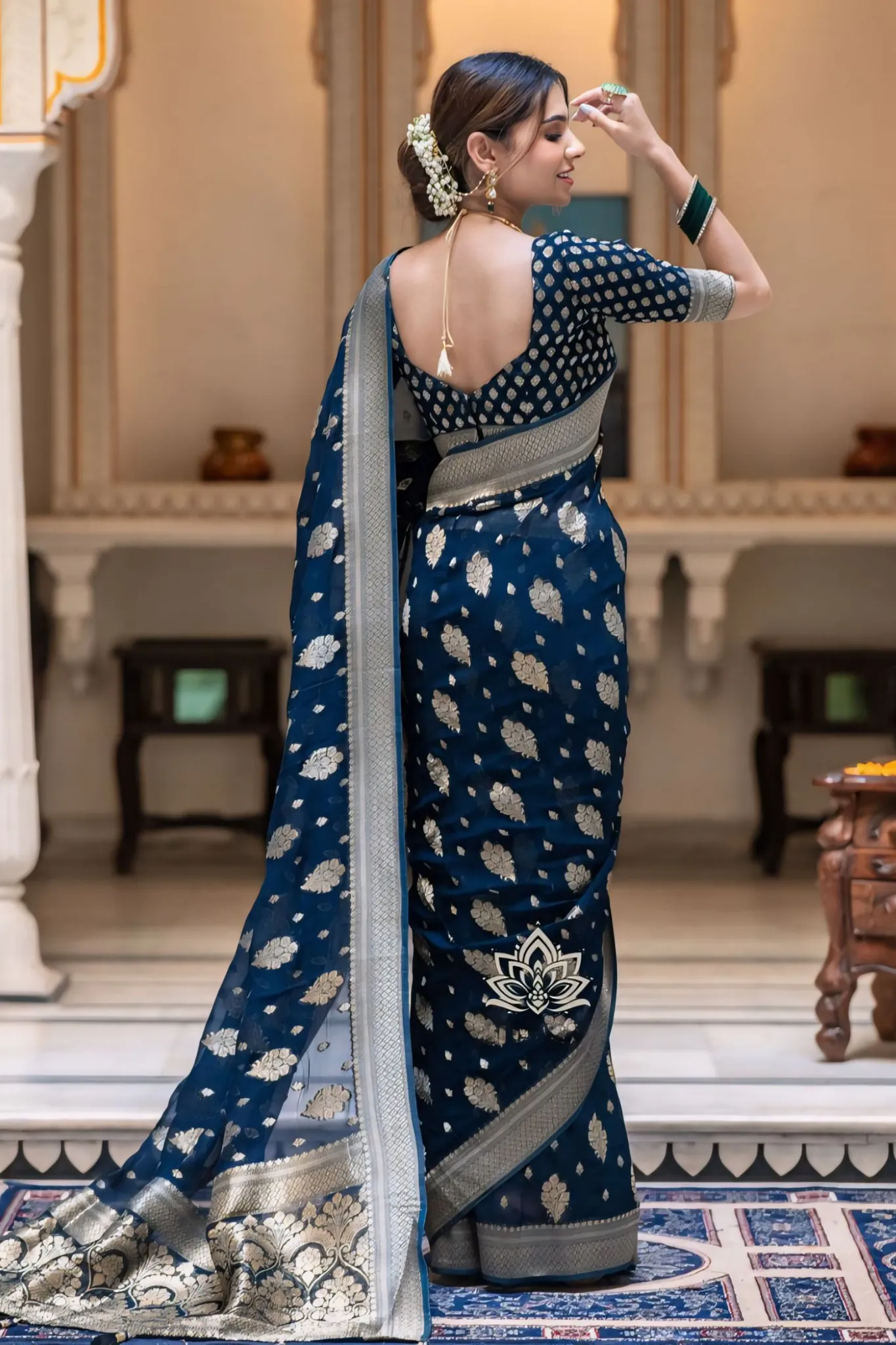 ALLIRING PERFECT WEAVED GEOGETTE KHADDI SAREE