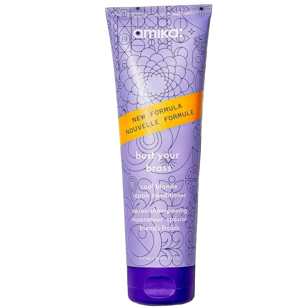 Amika Bust Your Brass Cool Blonde Repair Shampoo 275ml & Conditioner 250ml Twin