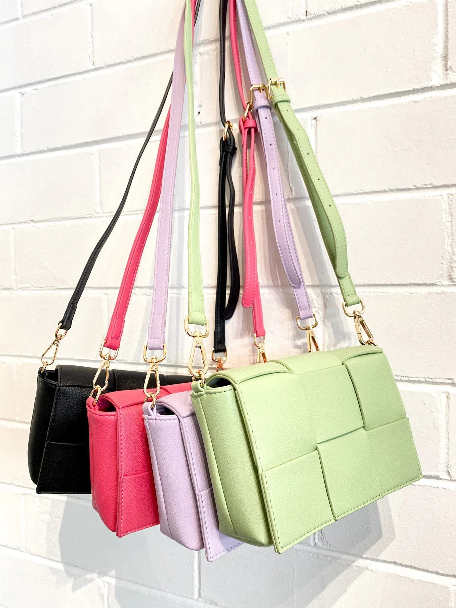 Anika Woven Crossbody Bag - Green