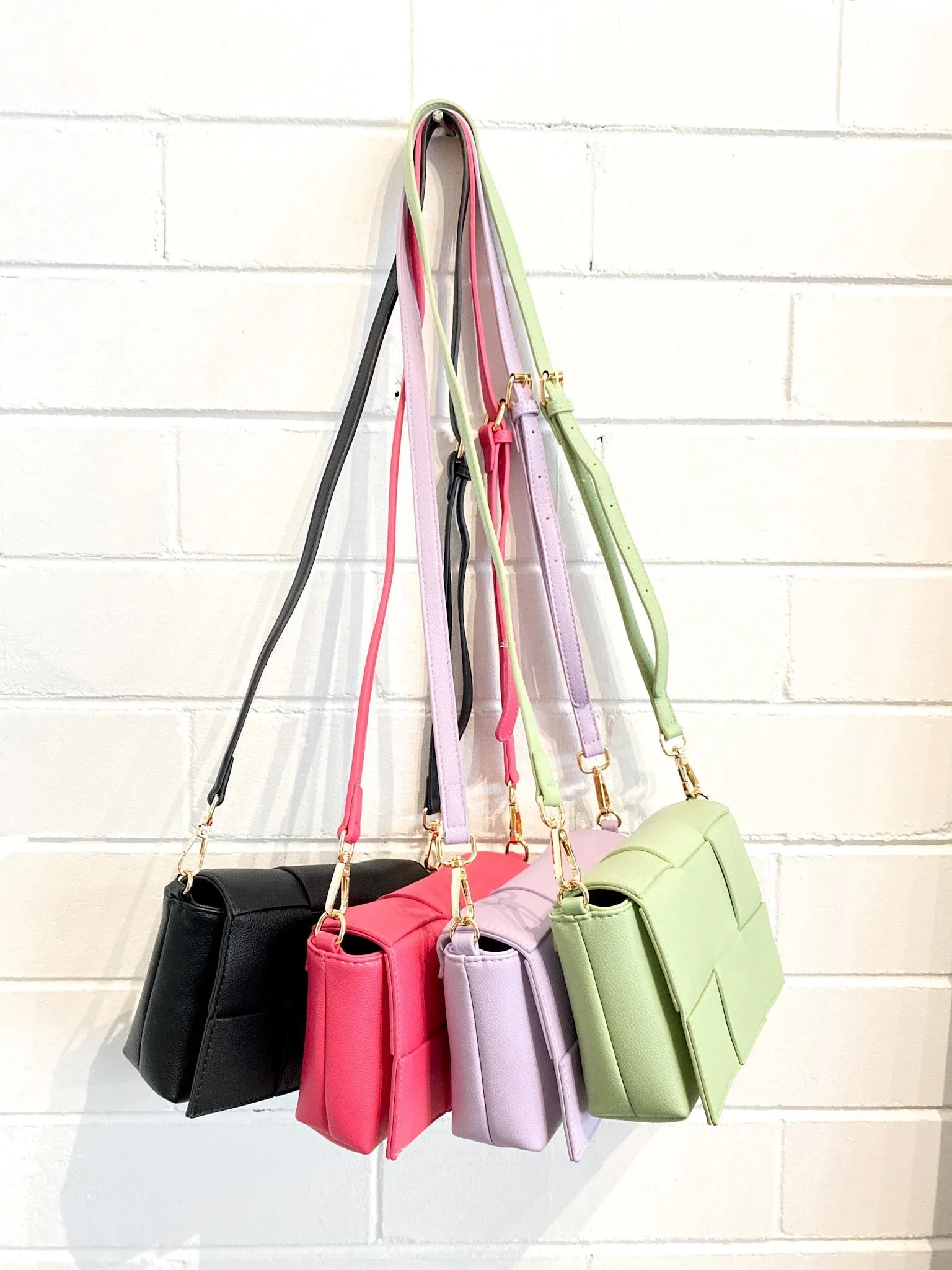 Anika Woven Crossbody Bag - Green