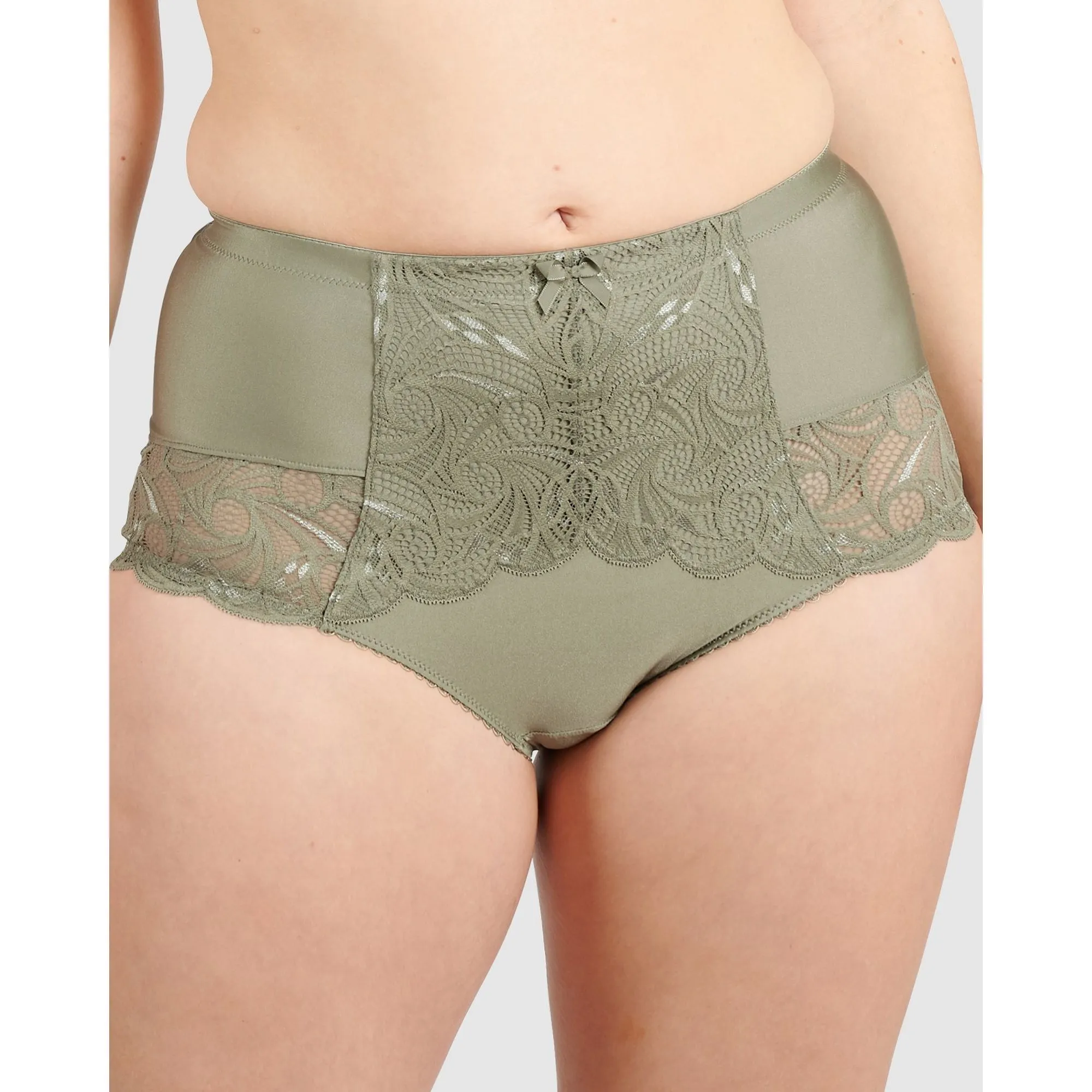 Ariane Lace & Microfiber High Waist Brief-Shadow