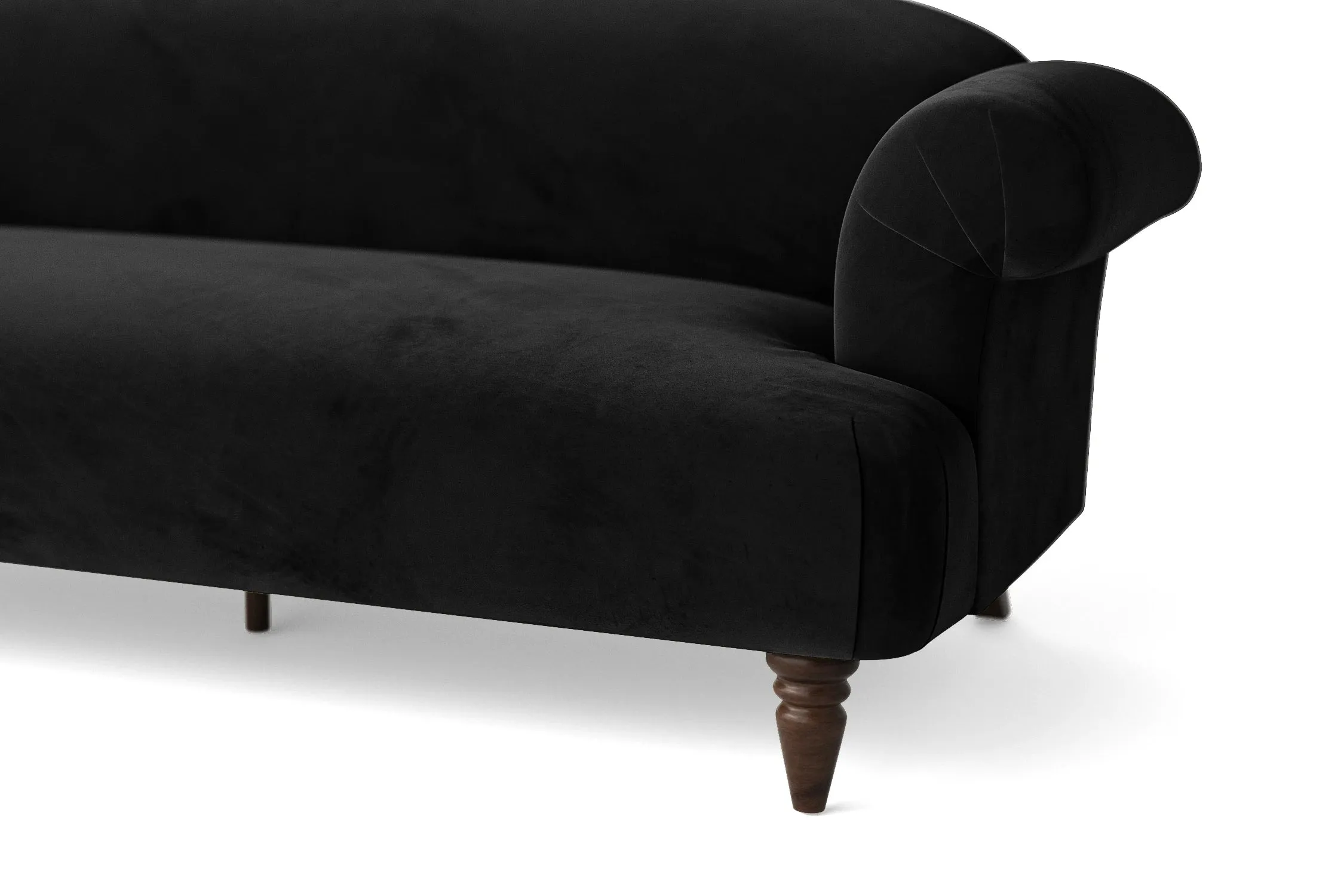 Barberton 4 Seater Sofa Black Velvet