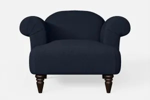 Barberton Armchair Dark Blue Linen Fabric