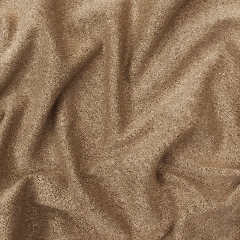 Beige Solid Stretch Poly Spandex Micro Suede Knit Fabric