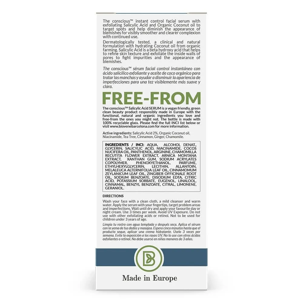 Biovene The Conscious No. 5 Salicylic Acid Breakout-Fighting Instant Control Spot Seum 30ml