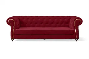 Bitonto 3 Seater Sofa Red Velvet
