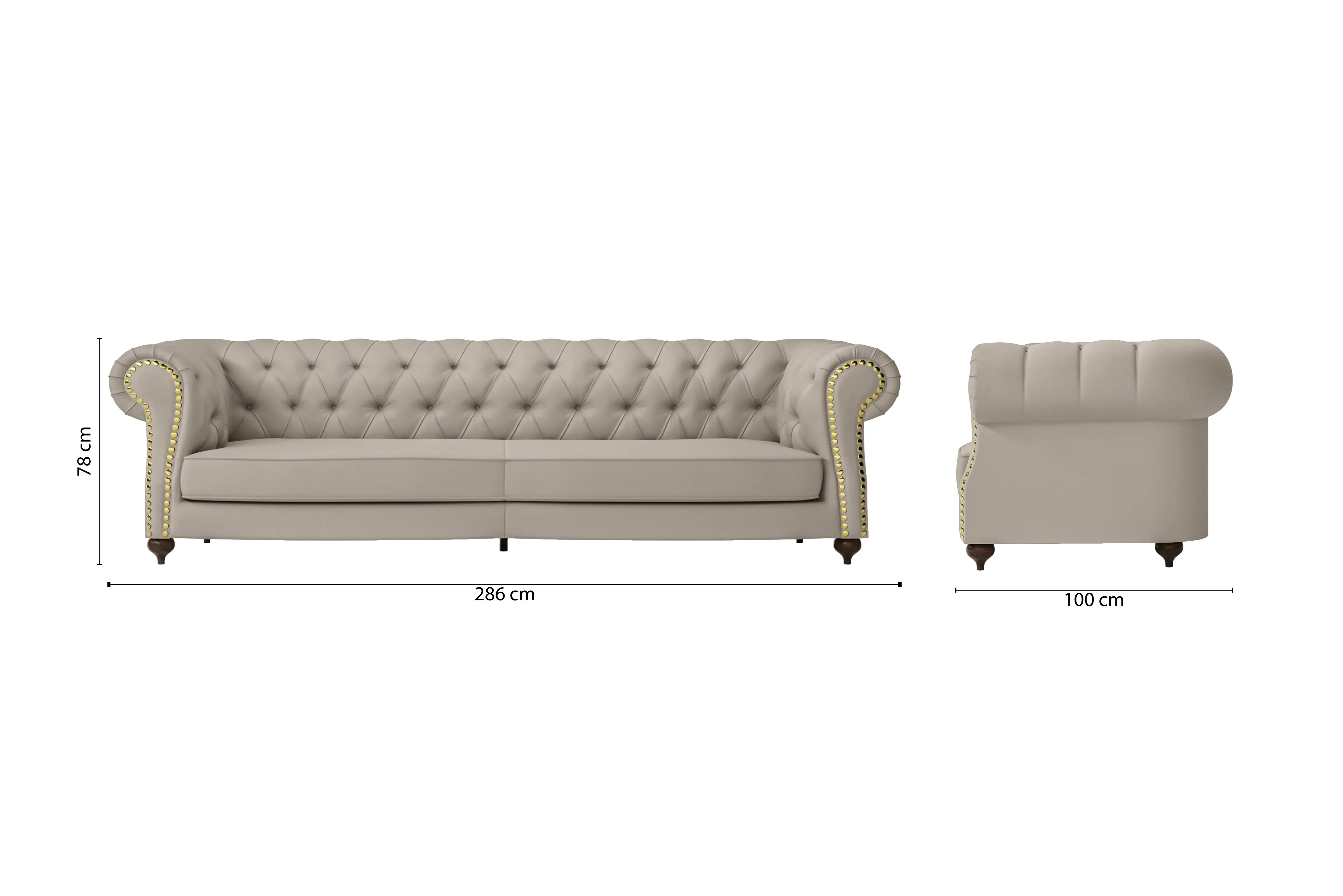 Bitonto 4 Seater Sofa Sand Leather
