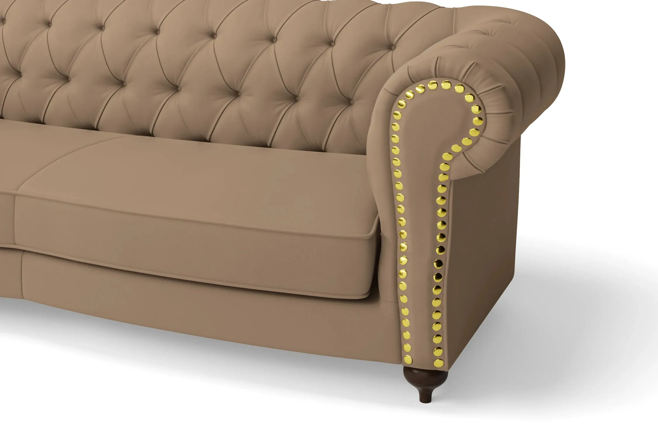 Bitonto 4 Seater Sofa Stone Leather
