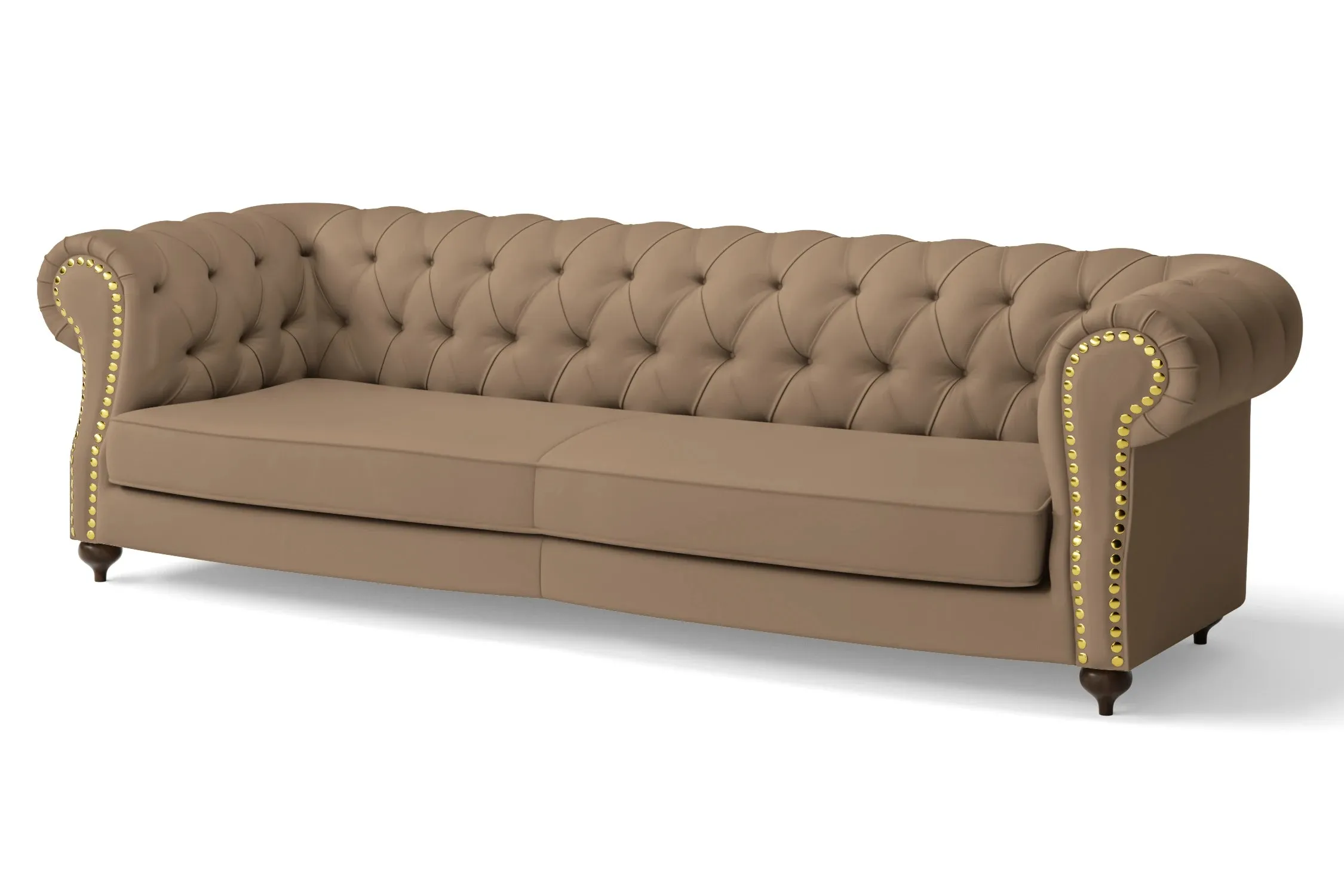 Bitonto 4 Seater Sofa Stone Leather