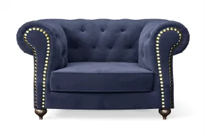 Bitonto Armchair Dark Blue Velvet