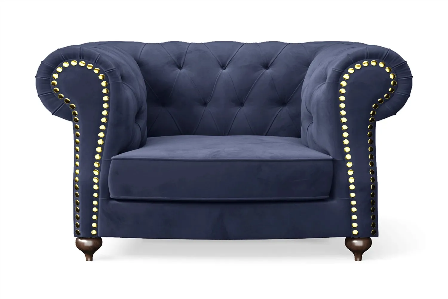 Bitonto Armchair Dark Blue Velvet