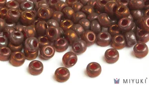 Burgundy Gold Luster 6/0 Glass Beads