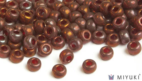 Burgundy Gold Luster 6/0 Glass Beads