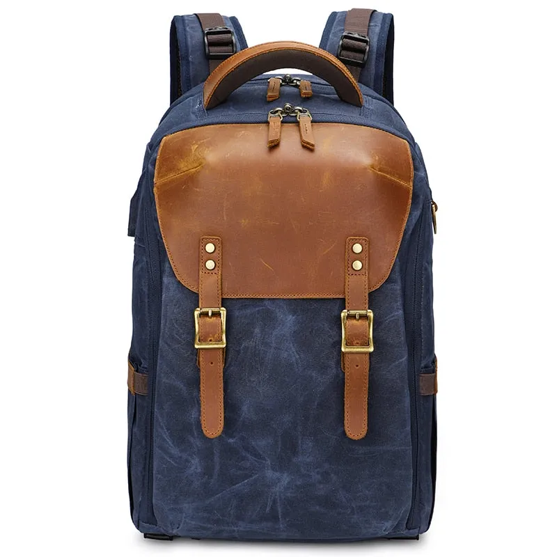 Camera Backpack 19 inch Luxury Retro Waterproof Cavnas Bag