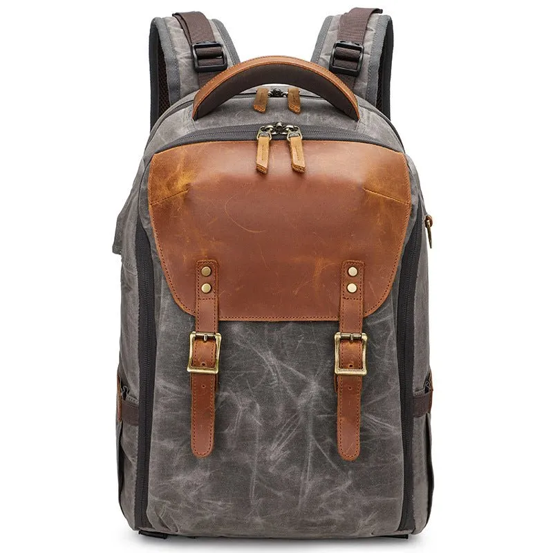 Camera Backpack 19 inch Luxury Retro Waterproof Cavnas Bag