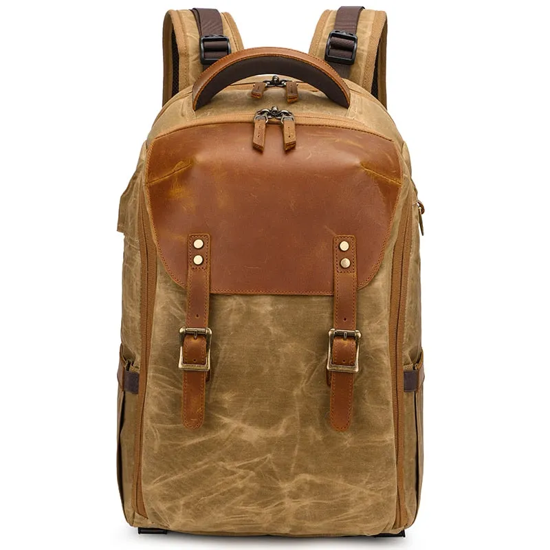 Camera Backpack 19 inch Luxury Retro Waterproof Cavnas Bag