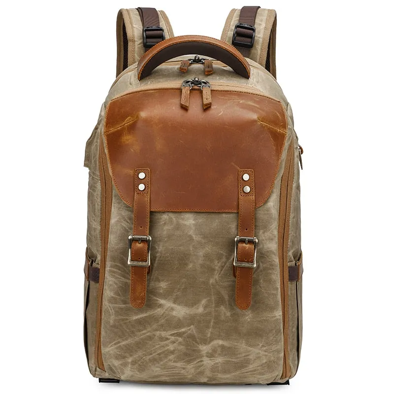 Camera Backpack 19 inch Luxury Retro Waterproof Cavnas Bag