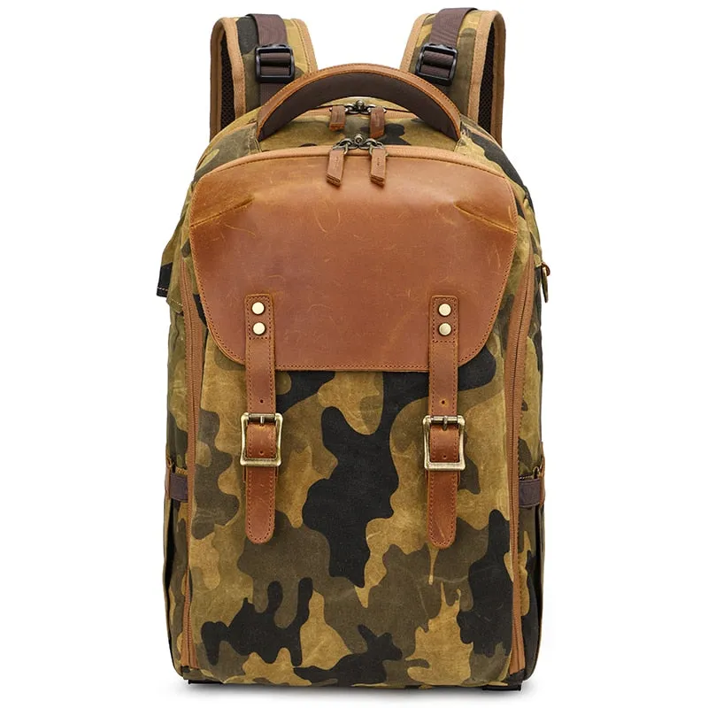 Camera Backpack 19 inch Luxury Retro Waterproof Cavnas Bag