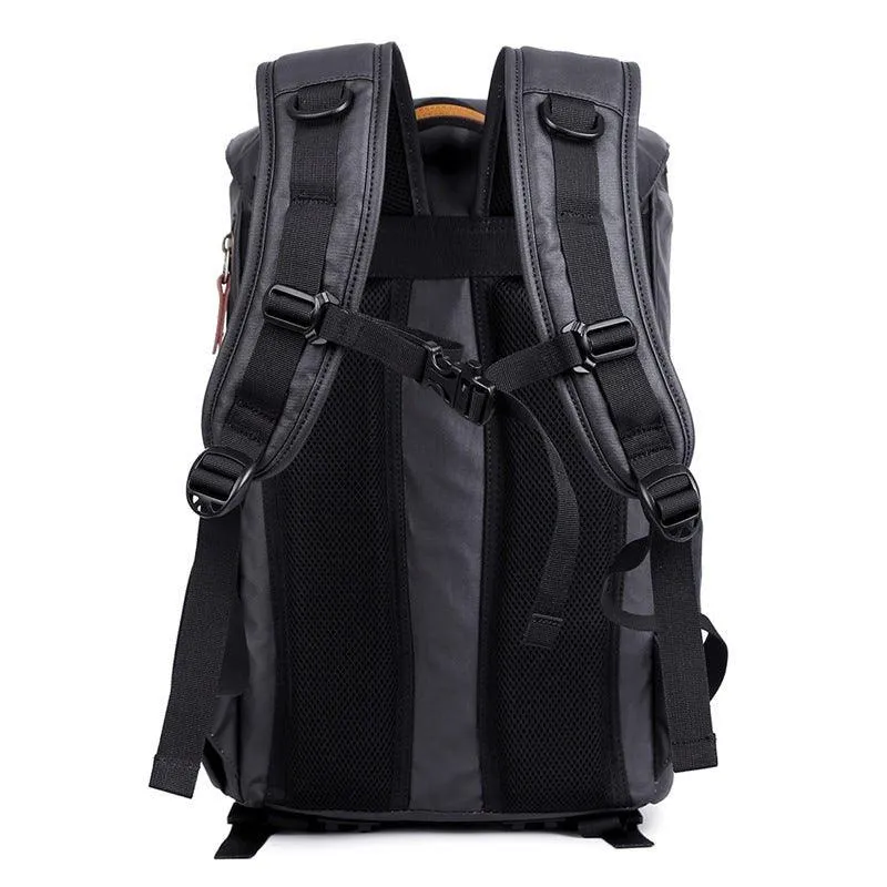 Camera Backpack Canvas with Laptop Compartment-Khaki