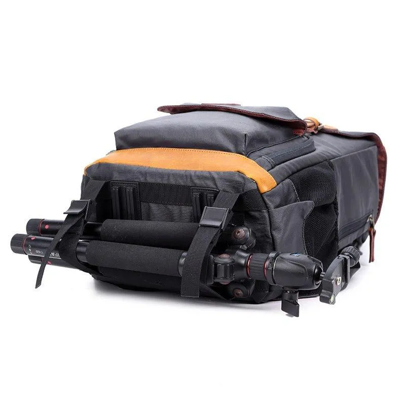 Camera Backpack Canvas with Laptop Compartment-Khaki