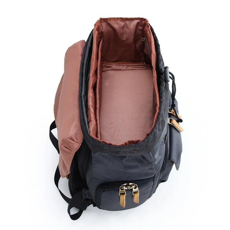 Camera Backpack Canvas with Laptop Compartment-Khaki